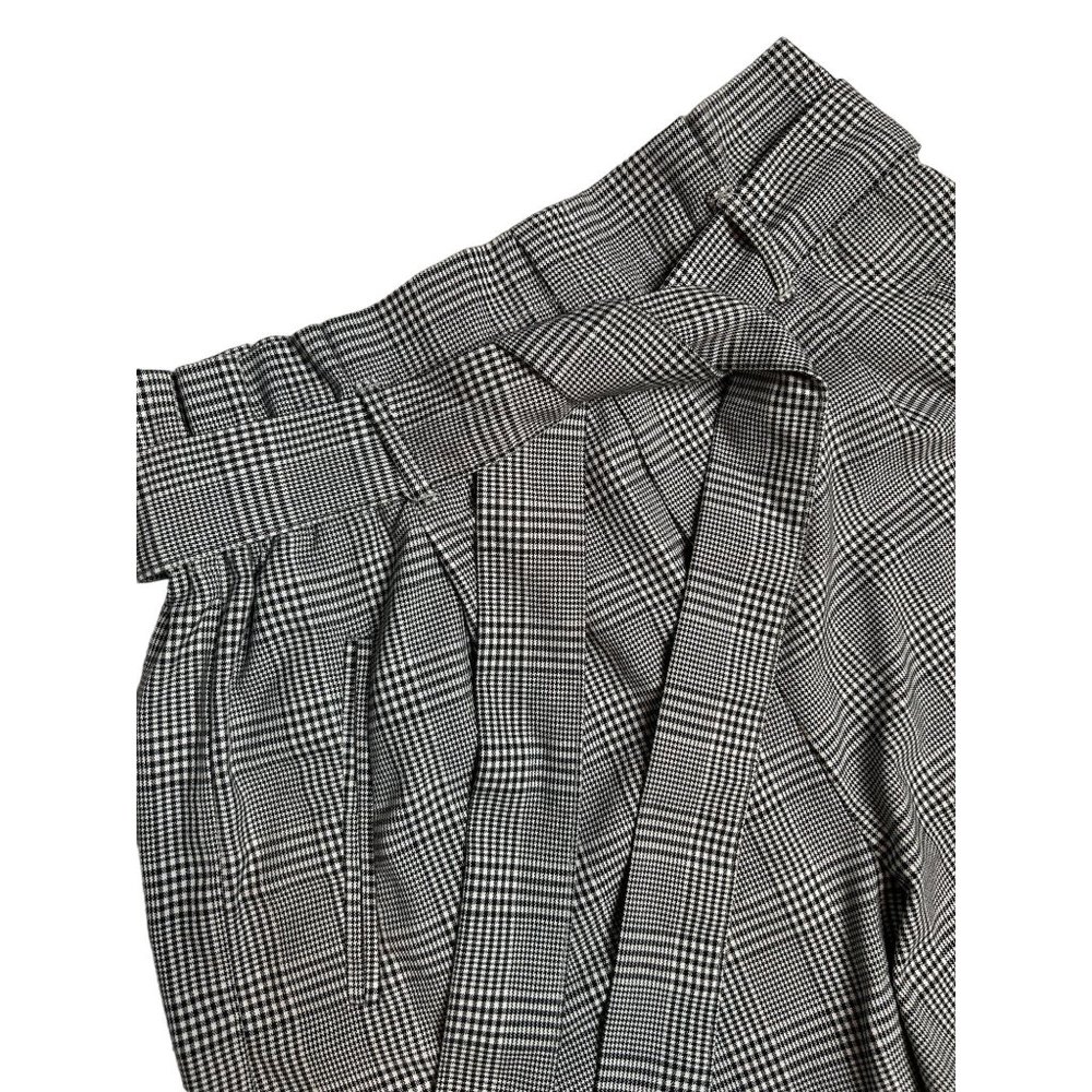 Zara Womens Size Small Black White Plaid Elastic Shorts‎ with Belt Pockets